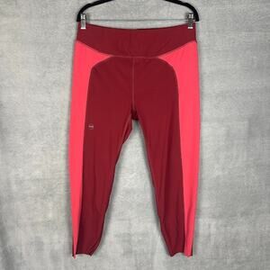 Janji Leggings Women Extra Large Burgundy Cropped Stretch Running Outdoor Hiking